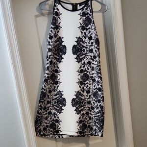 B Darlin Black and White Floral Mini Dress